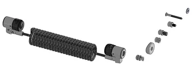Ergonomic Solutions SpacePole ClickSafe Dual Lock Coil Cable w/ Screws