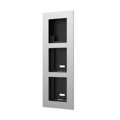 Hikvision 2nd Gen Intercom, Triple Gang Housing, Flush Mount, Stainles