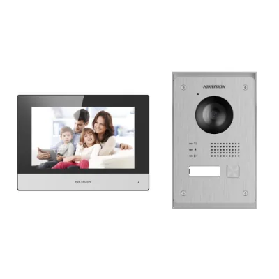 Hikvision 2 Wire Intercom Kit, 1 to 1 Villa, PSU, Aluminium