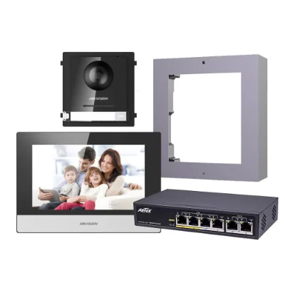 Hikvision 2nd Gen IP Intercom Kit, 1-1 Villa, Door & Room Station, Sur