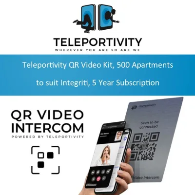 Teleportivity QR Video Kit, 500 Apartments to suit Integriti, 5 Year Subs