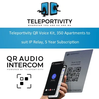Teleportivity QR Voice Kit, 350 Apartments to suit IP Relay, 5 Year Subs