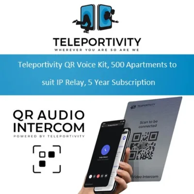 Teleportivity QR Voice Kit, 500 Apartments to suit IP Relay, 5 Year Subs