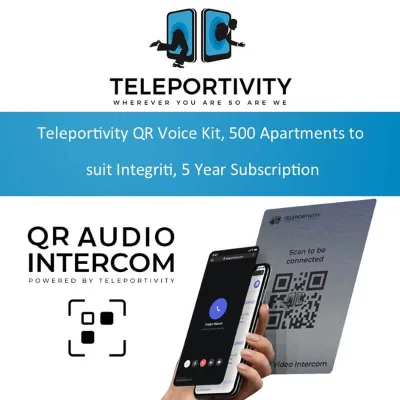 Teleportivity QR Voice Kit, 500 Apartments to suit Integriti, 5 Year Subs
