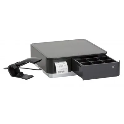 Black Unit with Cash Drawer Scanner and