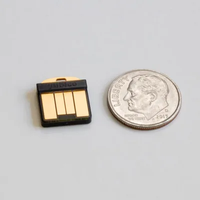 Yubico Yubikey V5 Nano compared to a coi